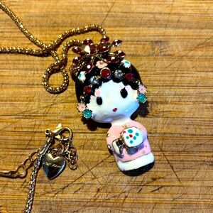 NWT Betsey Johnson Pink Geisha Girl Necklace